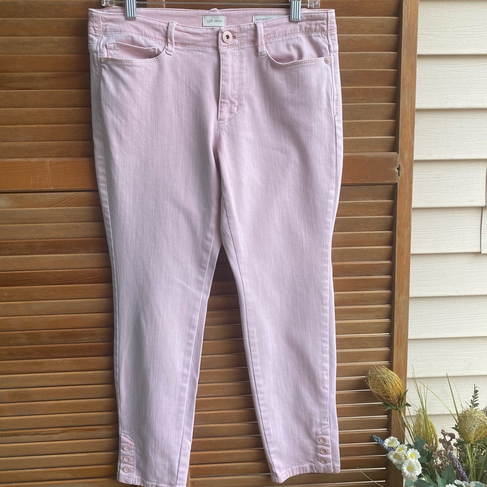 SZ 6P J.JILL AUTHENTIC FIT SLIM ANKLE PINK JEANS
